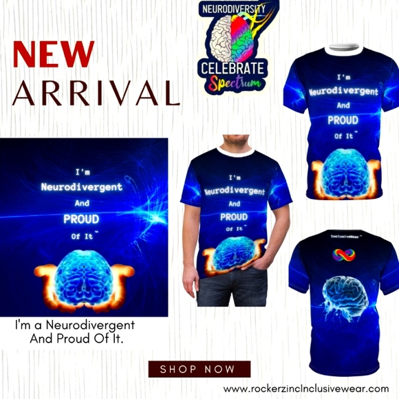 Neurodivergent and Proud of it! Unisex Cut & Sew Tee. Show Your Support - Picture 1 of 7